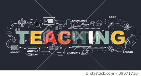 Design Concept Of Word TEACHING Website Banner. 39071710