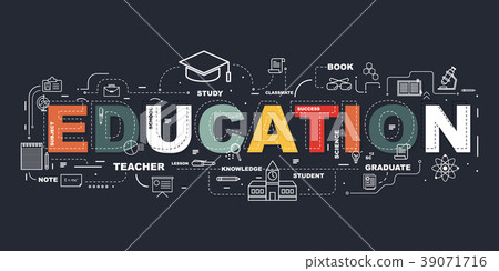 Design Concept Of Word EDUCATION Website Banner. Design Concept Of Word EDUCATION Website Banner. 39071716