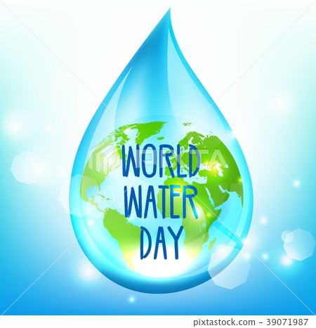 World Water Day on blue backrgound 39071987