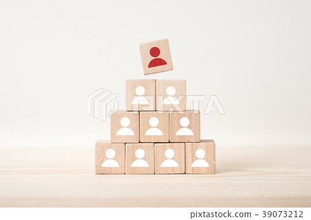 wooden cube with human resource concept 39073212