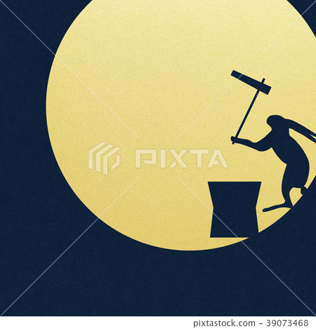 Background-Japanese-Gold Foil-Moon 39073468
