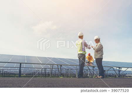 engineer and technician checking efficiency engineer and technician checking efficiency 39077520