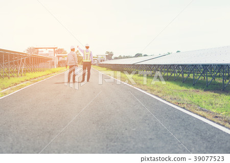 engineer and technician checking efficiency engineer and technician checking efficiency 39077523