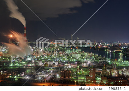 Yokkaichi Complex Factory Night view 39083841