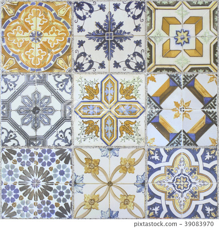 marble-stone mosaic background texture. 39083970