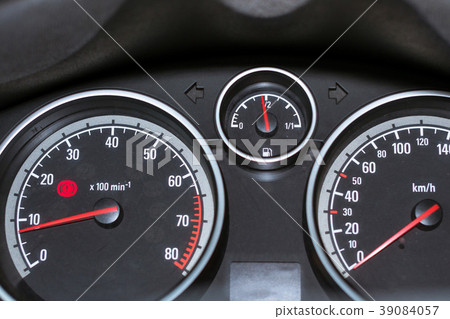 Car dashboard. Tachometer, speedometer and fuel 39084057