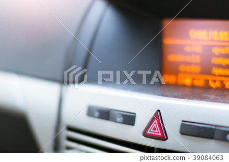 On-Board car computer. Buttons of alarm and lock 39084063