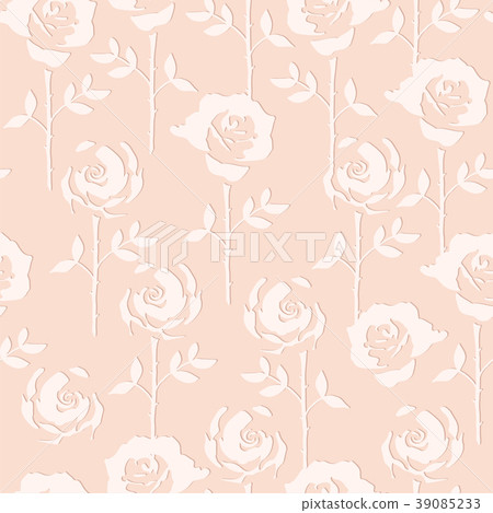 vector seamless embossed pattern with rose flowers vector seamless embossed pattern with rose flowers 39085233