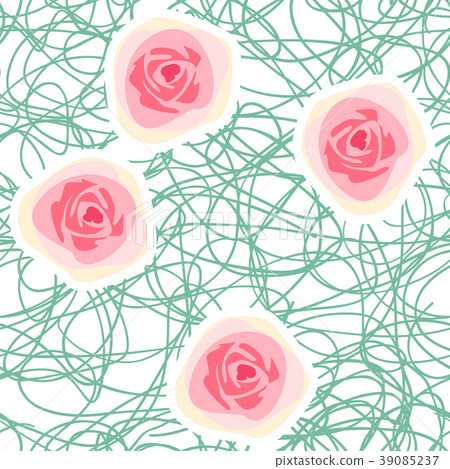 abstract roses and chaotic squiggly lines abstract roses and chaotic squiggly lines 39085237