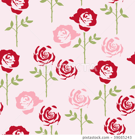 vector seamless floral pattern with rose flowers - Stock Illustration ...