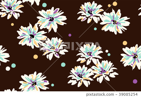 vector seamless floral pattern with daisy flowers - Stock Illustration ...