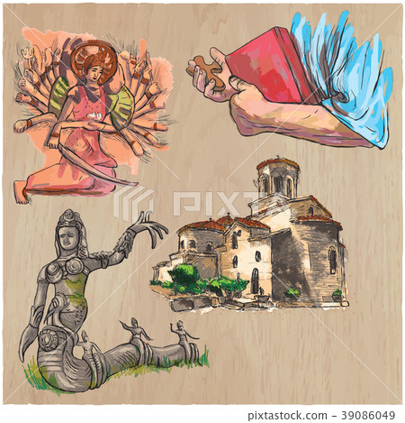 religion around the world - colored vector pack religion around the world - colored vector pack 39086049