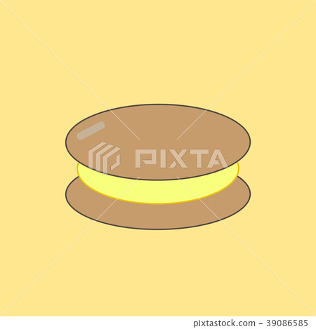 Sweet cake on the yellow background 39086585