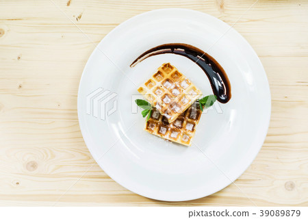waffle with chocolate waffle with chocolate 39089879