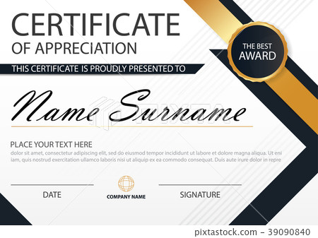 Elegance horizontal certificate with Vector Elegance horizontal certificate with Vector 39090840