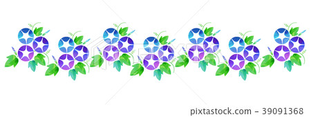 Background material _ morning glory (blue series) 39091368