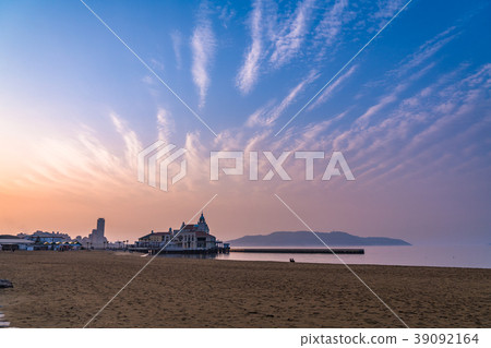 "Fukuoka Prefecture" Seaside mochi sunset 39092164