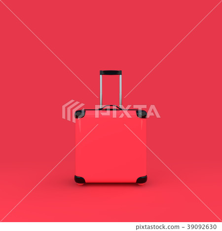 Travel suitcase pink color isolated 39092630