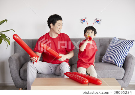 歡呼，家庭，爸爸，兒子，韓國人 39095284