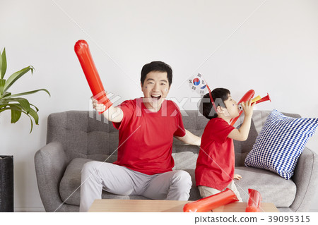 歡呼，家庭，爸爸，兒子，韓國人 39095315