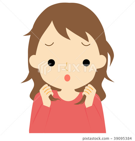 A woman who suffers from shaggy hair 39095384