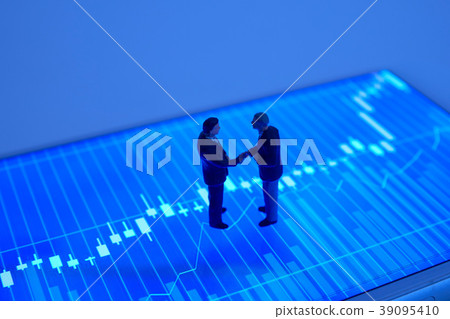 Stock graph and businessman 39095410