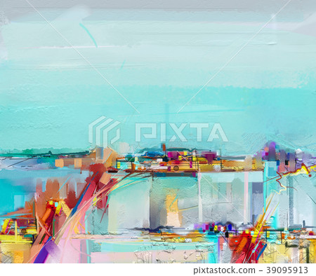Abstract oil painting landscape 39095913