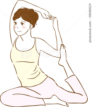 Yoga pose yoga woman dove pose 39096024