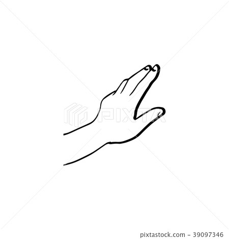 hand touching something vector illustration sketch 39097346