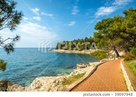 Blue lagoon sea bay in Porec, Croatia. Blue lagoon sea bay in Porec, Croatia. 39097948
