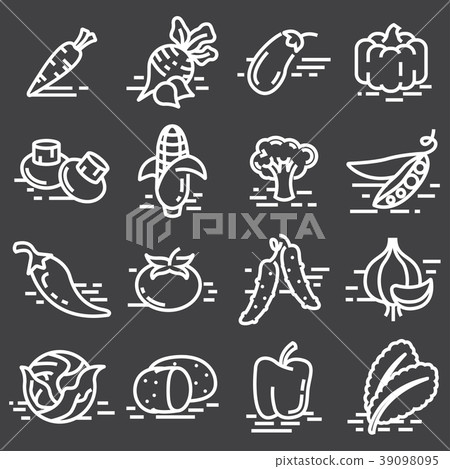 Vegetables icons line set-插圖素材 [39098095] - PIXTA圖庫