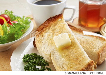 蜂蜜和烤麵包早餐早餐 39098861