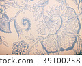 Vintage blue wallpaper with floral pattern. 39100258