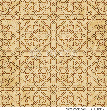 Retro brown Islam seamless geometry background 39100997