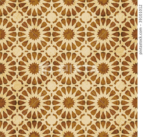 Retro brown Islam seamless geometry background 39101012