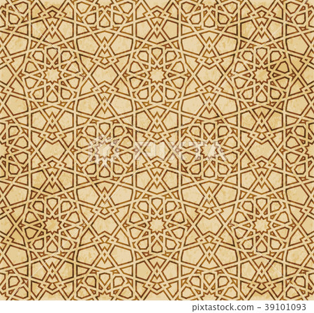 Retro brown Islam seamless geometry background 39101093
