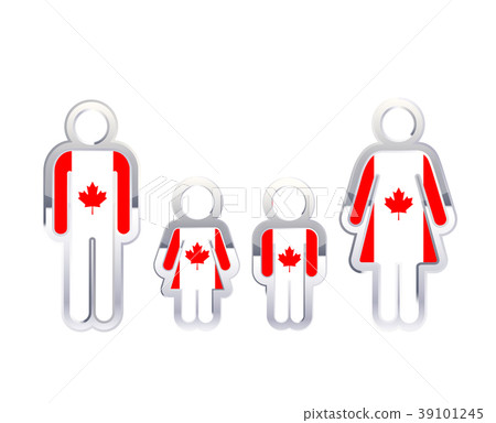 Glossy metal badge icon in man, woman and Glossy metal badge icon in man, woman and 39101245