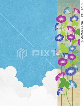 Summer sky entering cloud morning glory (texture of Japanese paper) 39101248