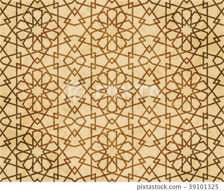 Retro brown Islam seamless geometry background 39101325