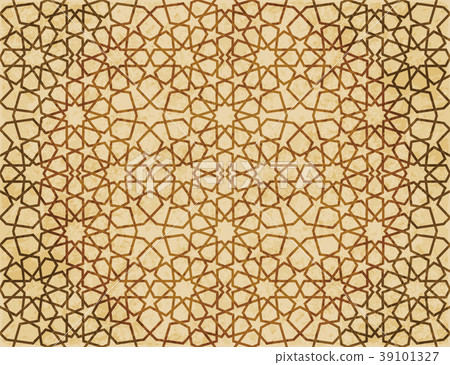 Retro brown Islam seamless geometry background 39101327