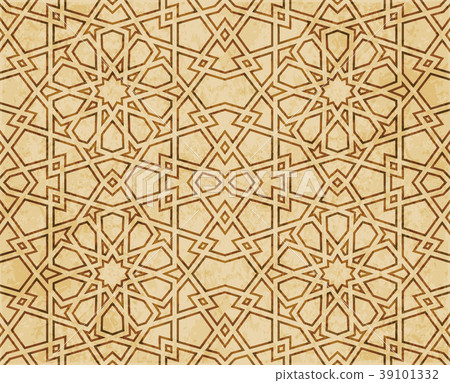 Retro brown Islam seamless geometry background 39101332