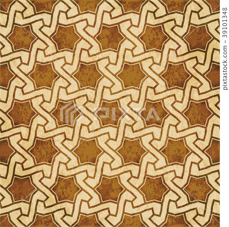 Retro brown Islam seamless geometry background 39101348