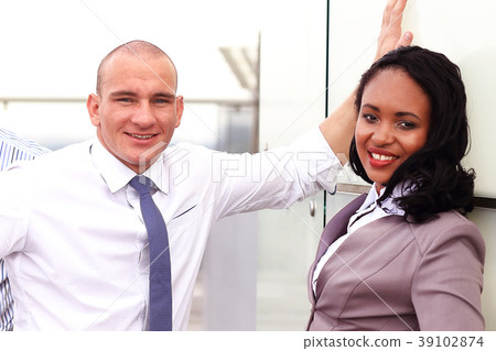 close up portrait of happy african businesswoman 39102874