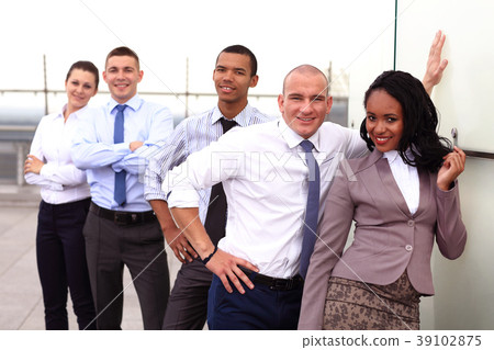 Portrait Of Business Team Outside Office 39102875