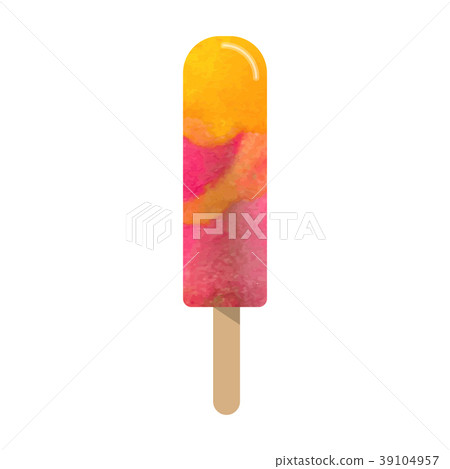 Colorful watercolor vector popsicle ice cream 39104957