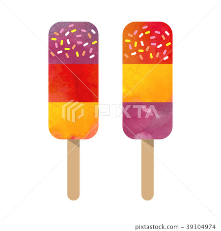 Colorful watercolor vector popsicle ice cream 39104974