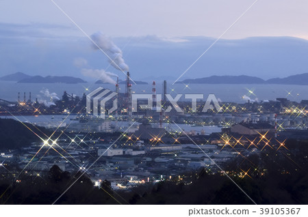 Mizushima seaside industrial area-factory night view- Mizushima seaside industrial area-factory night view- 39105367