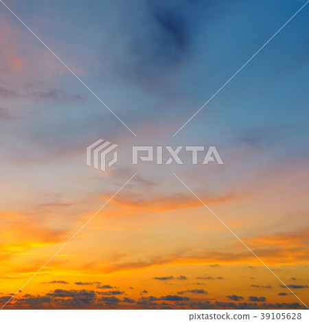 Beautiful sunrise and cloudy sky. 39105628