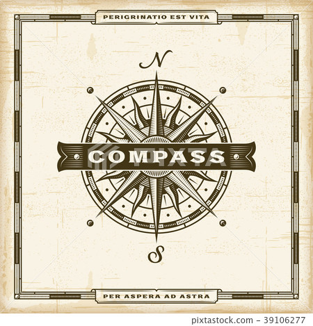 Vintage Compass Label 39106277