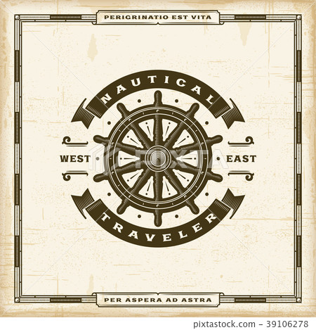 Vintage Nautical Traveler Label Vintage Nautical Traveler Label 39106278